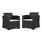 Contemporary Home Living Set of 2 Charcoal Gray Contemporary Outdoor Patio Club Chairs 30"